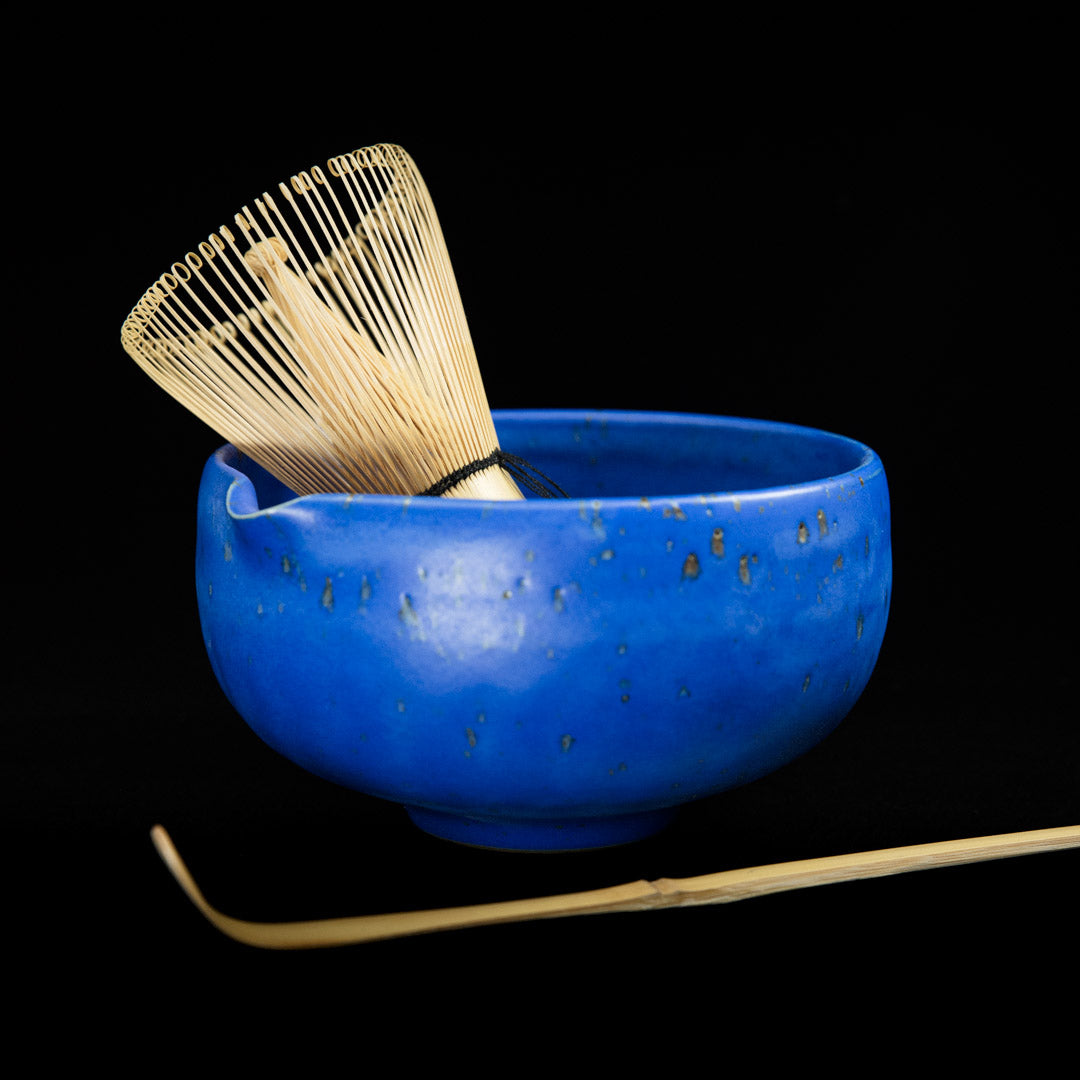 Matcha bowl in cobalt blue glaze #25-3