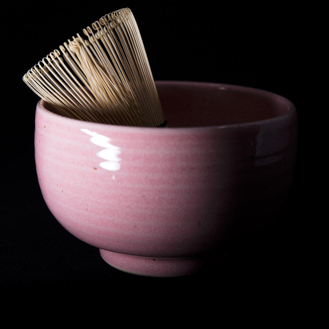 Matcha bowl in pink glaze #25-1