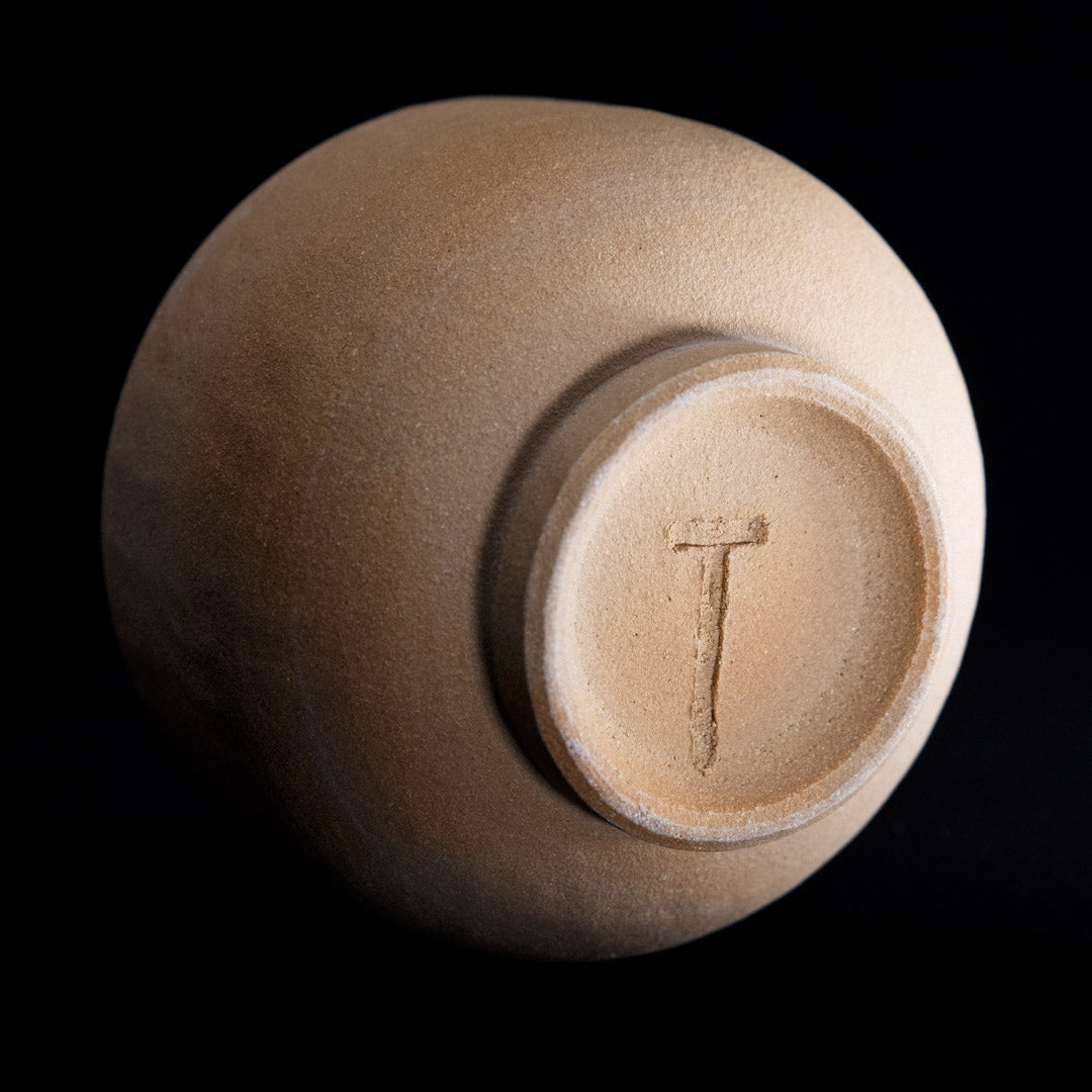 Matcha bowl in ochre stoneware #25-6