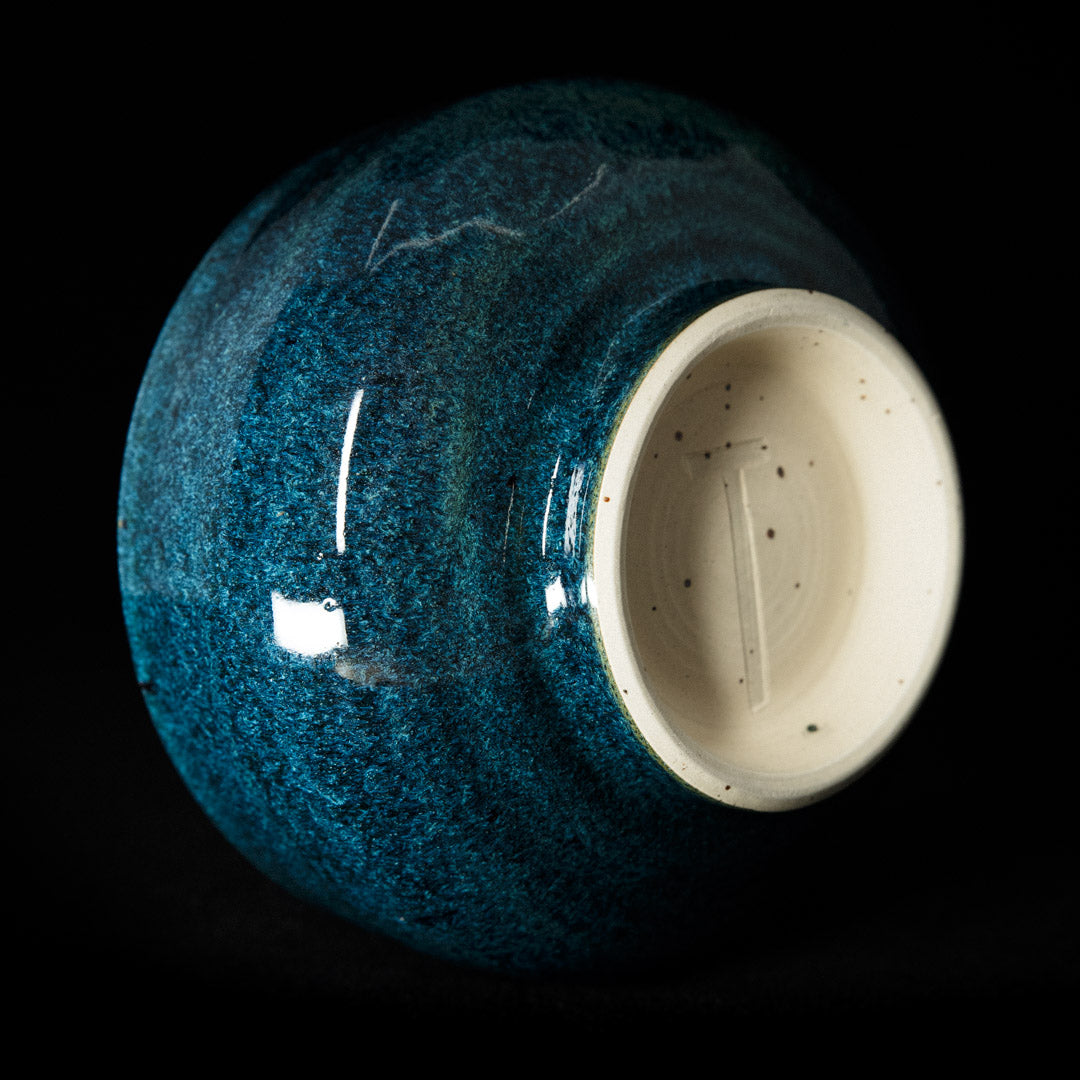 Matcha bowl in ocean green glaze #25-1