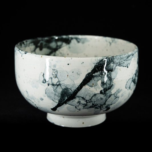 Matcha bowl in black bubble glaze #25-1