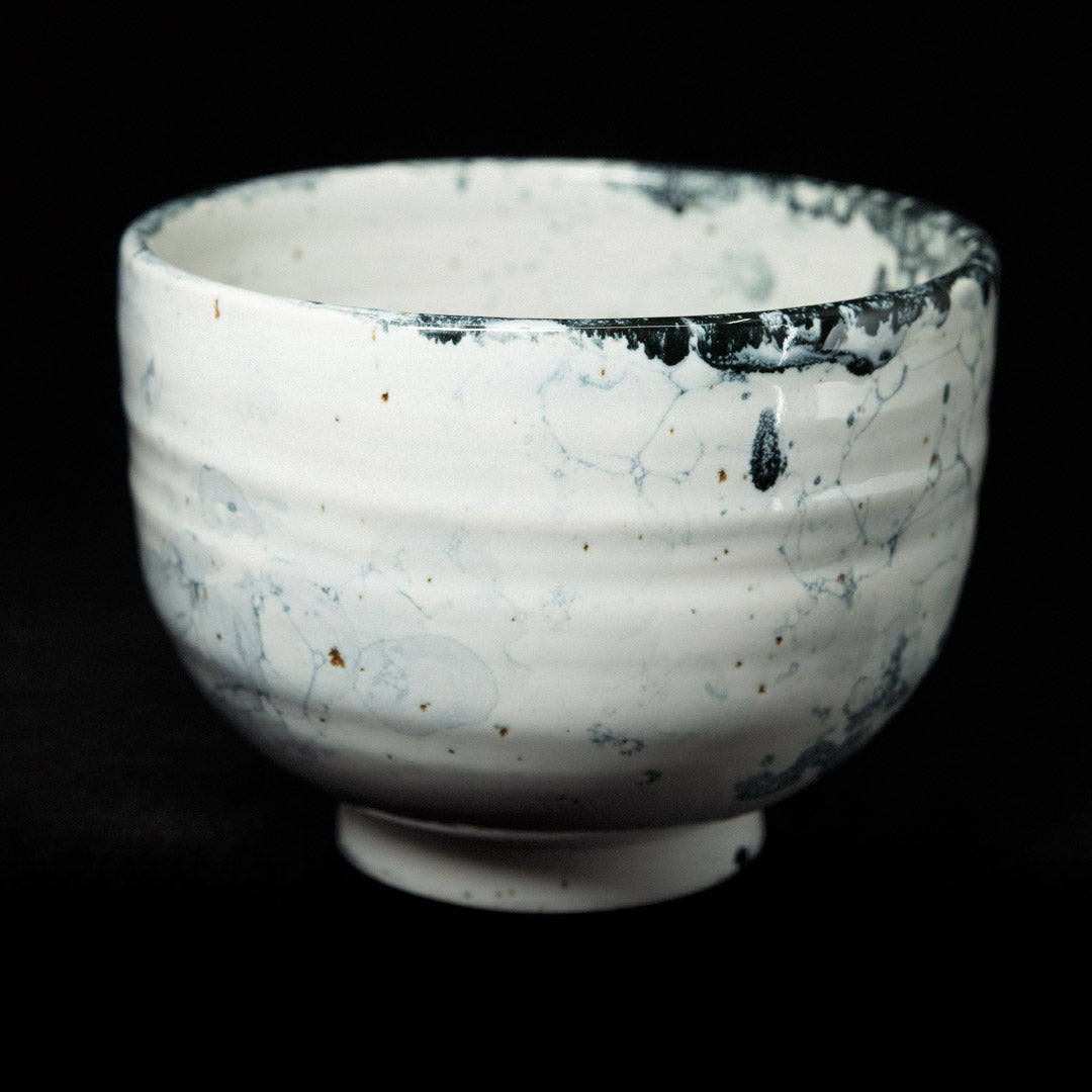Matcha bowl in black bubble glaze #25-2